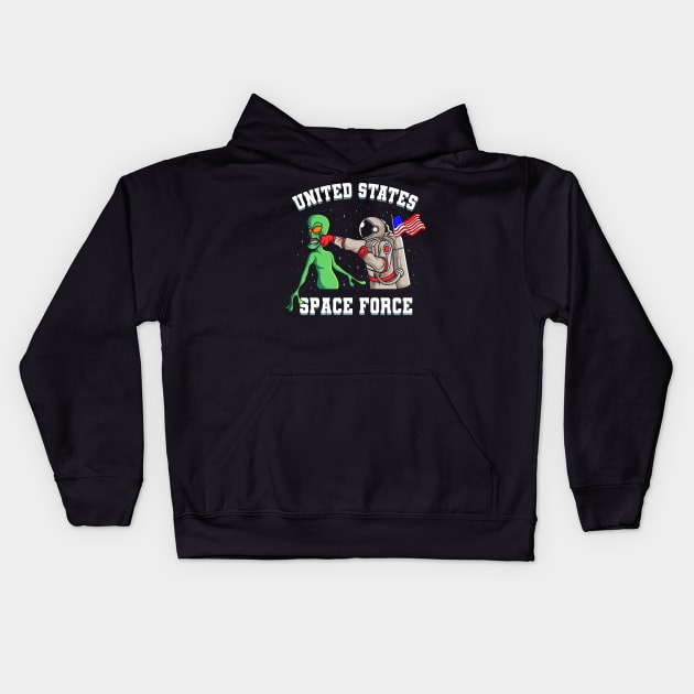 United States Space Force Alien Gift Kids Hoodie by Delightful Designs